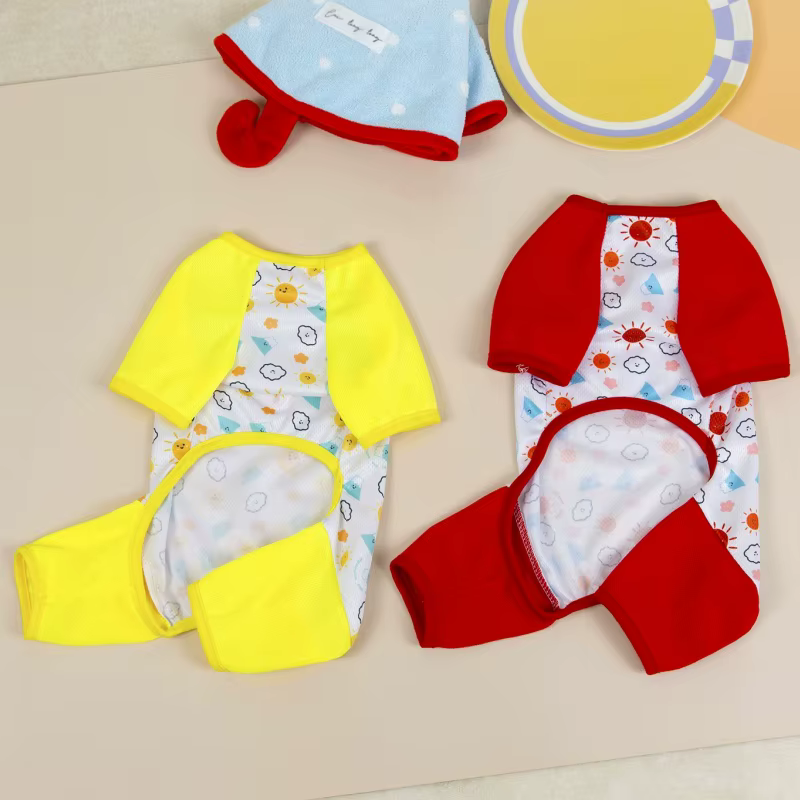 Mono de verano para perros y gatos – Ropa suave con dibujos - imagen 3
