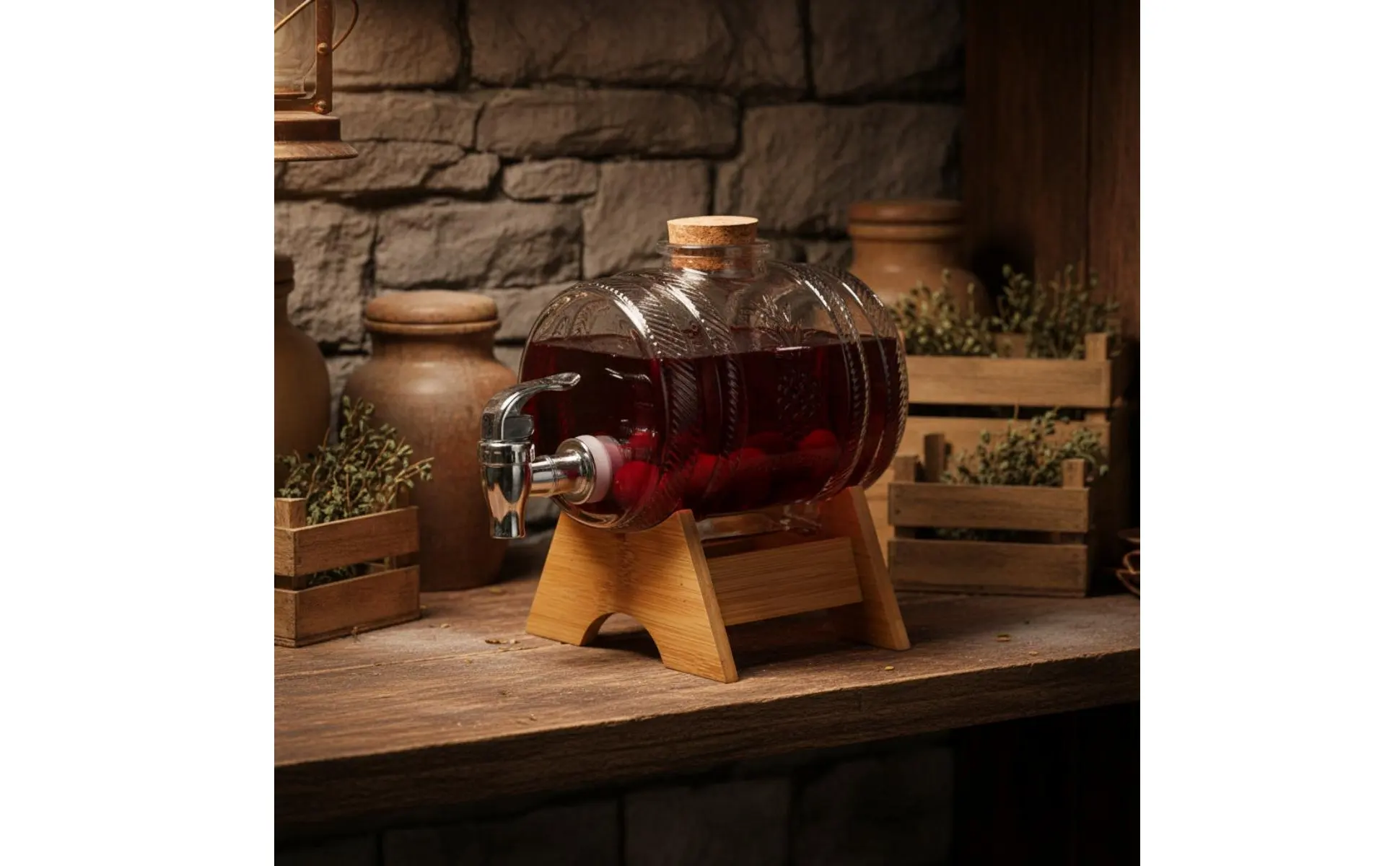 Barril de bebidas oenológico para servir en eventos