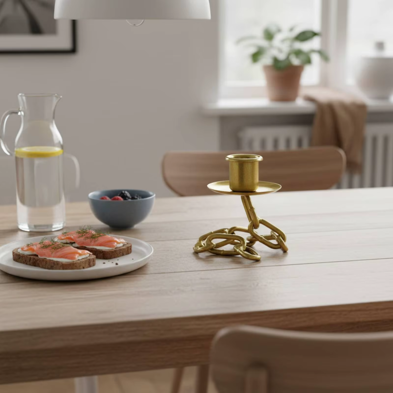 Candelabro Decorativo de Cadena con Eslabones – Centro de Mesa Moderno - imagen 3