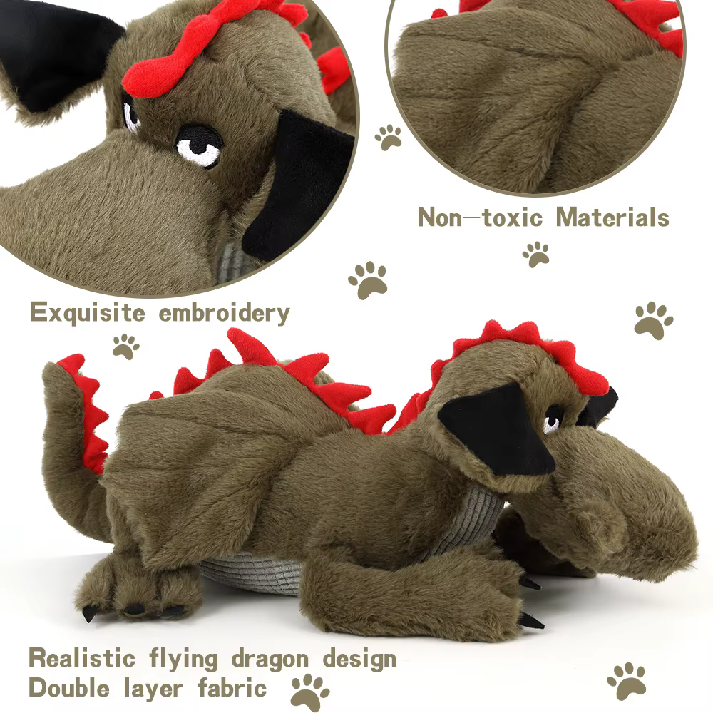 Juguete de peluche suave para perros cachorros con corazón de dragón - imagen 4