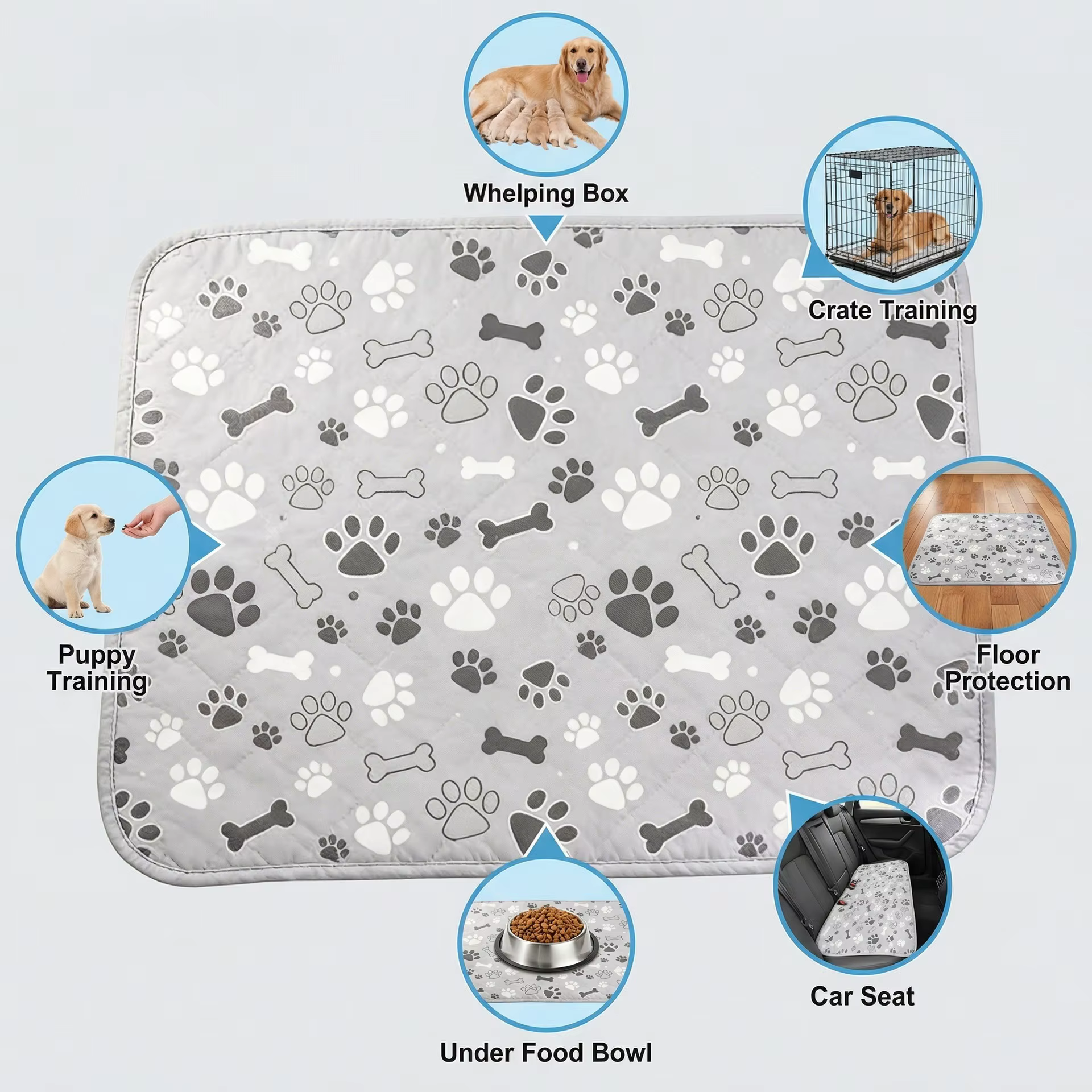 Alfombrilla lavable para entrenamiento de perros antideslizante - imagen 2