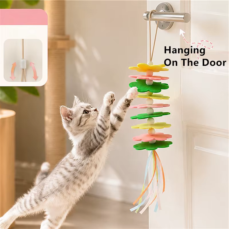 Juguete interactivo para gatos con cuerda elástica y campana - imagen 3