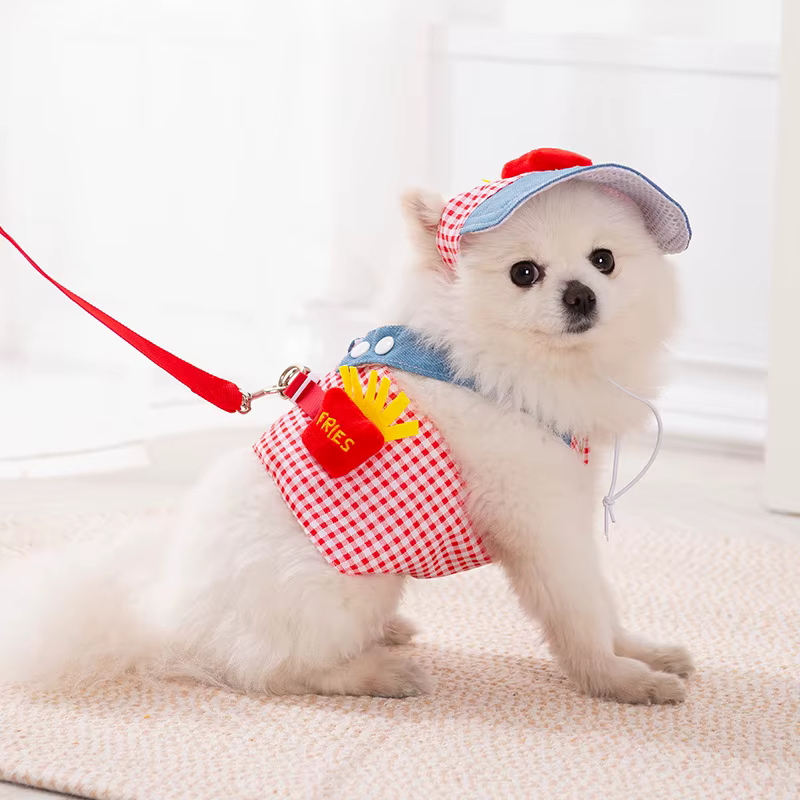 Arnés tipo chaleco, correa y gorro para perros y gatos pequeños - imagen 5
