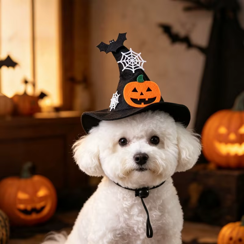 Disfraz de Halloween para gatos: capa y gorro con sombrero - imagen 5