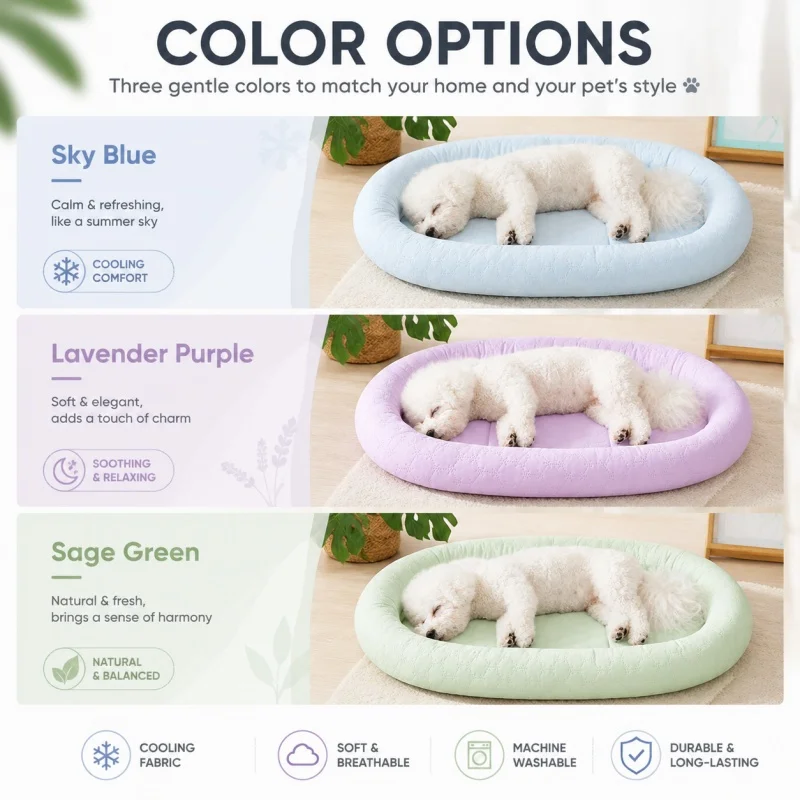 Cama refrescante seda helada para perros y gatos – Verano transpirable - imagen 2
