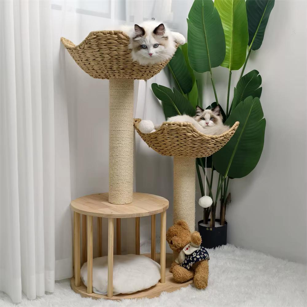Árbol Rascador para Gatos de 3 Niveles con Cueva y Sisal - imagen 4