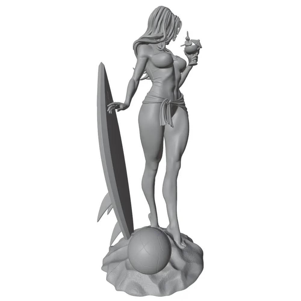 Kit resina chica sexy 1/24 (75 mm) – Miniatura 3D gris DIY sin pintar - imagen 5