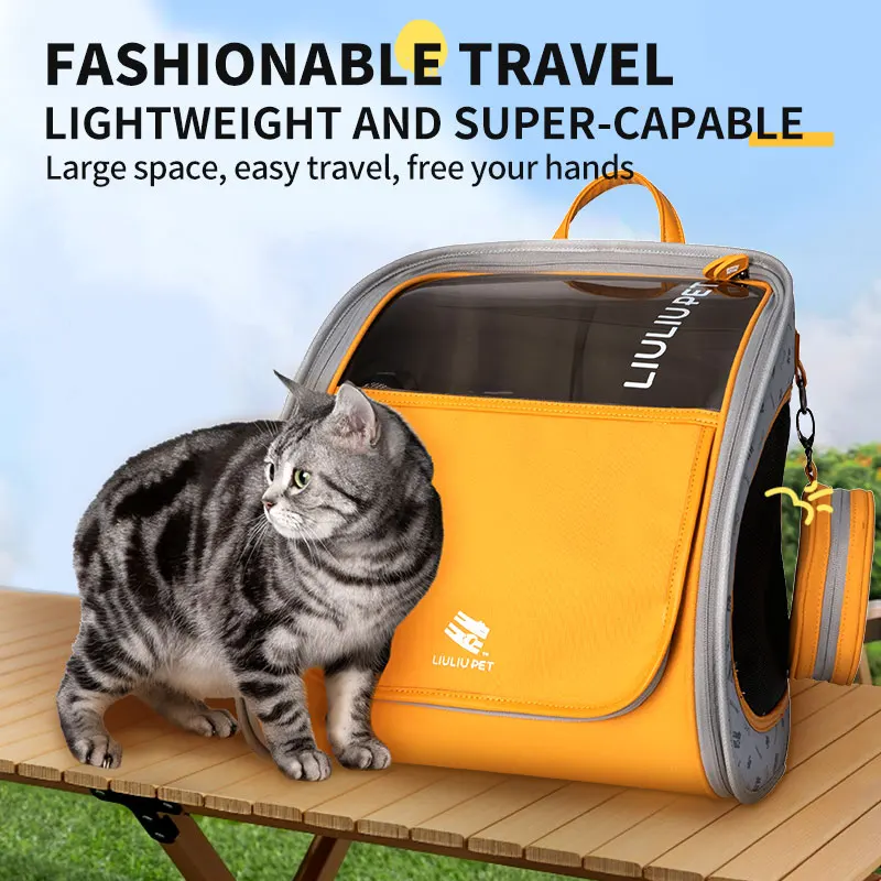 Mochila de transporte elegante para gatos y perros, plegable
