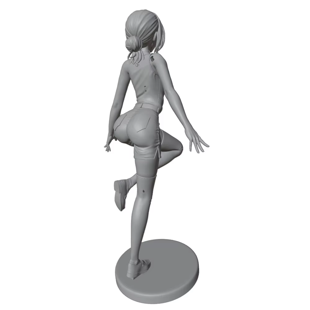 Kit figura resina 1/24 75 mm chica sexy gris 3D montar sin pintar - imagen 3