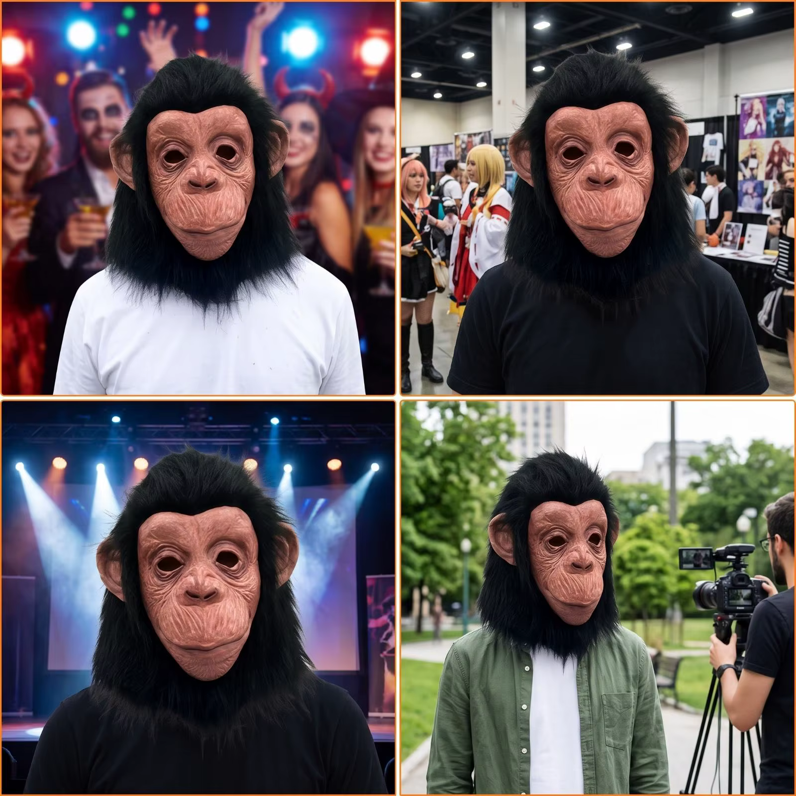 Máscara de látex de cabeza de primate realista