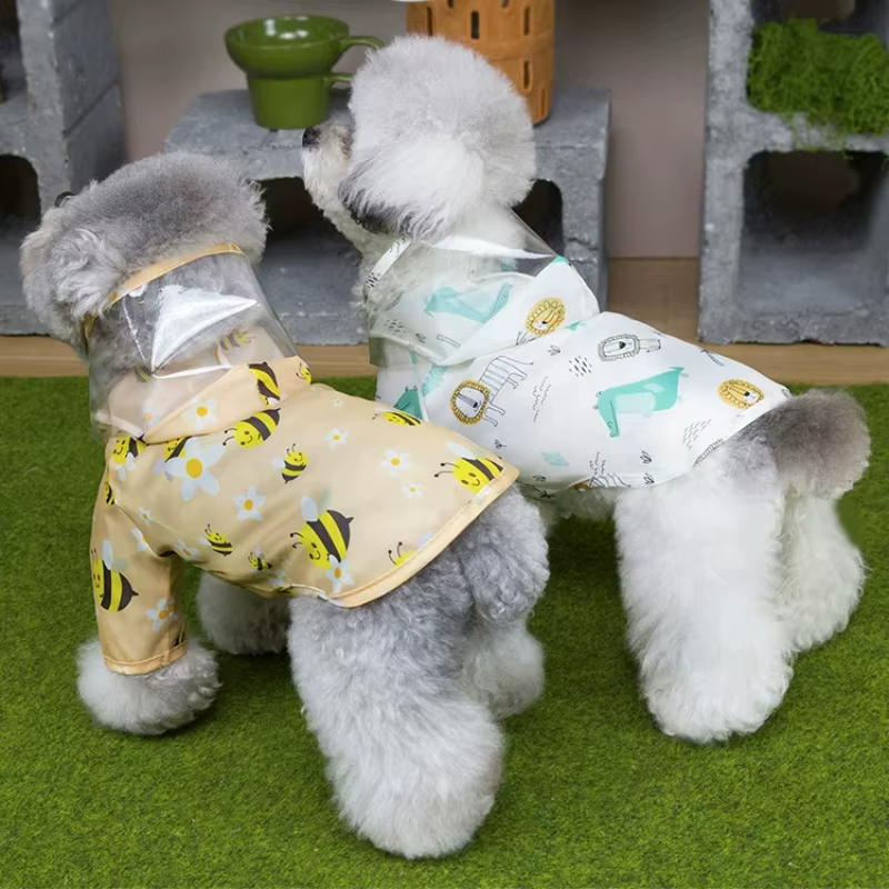 Impermeable con capucha para perros pequeños y gatos – Estampado dibujos - imagen 4