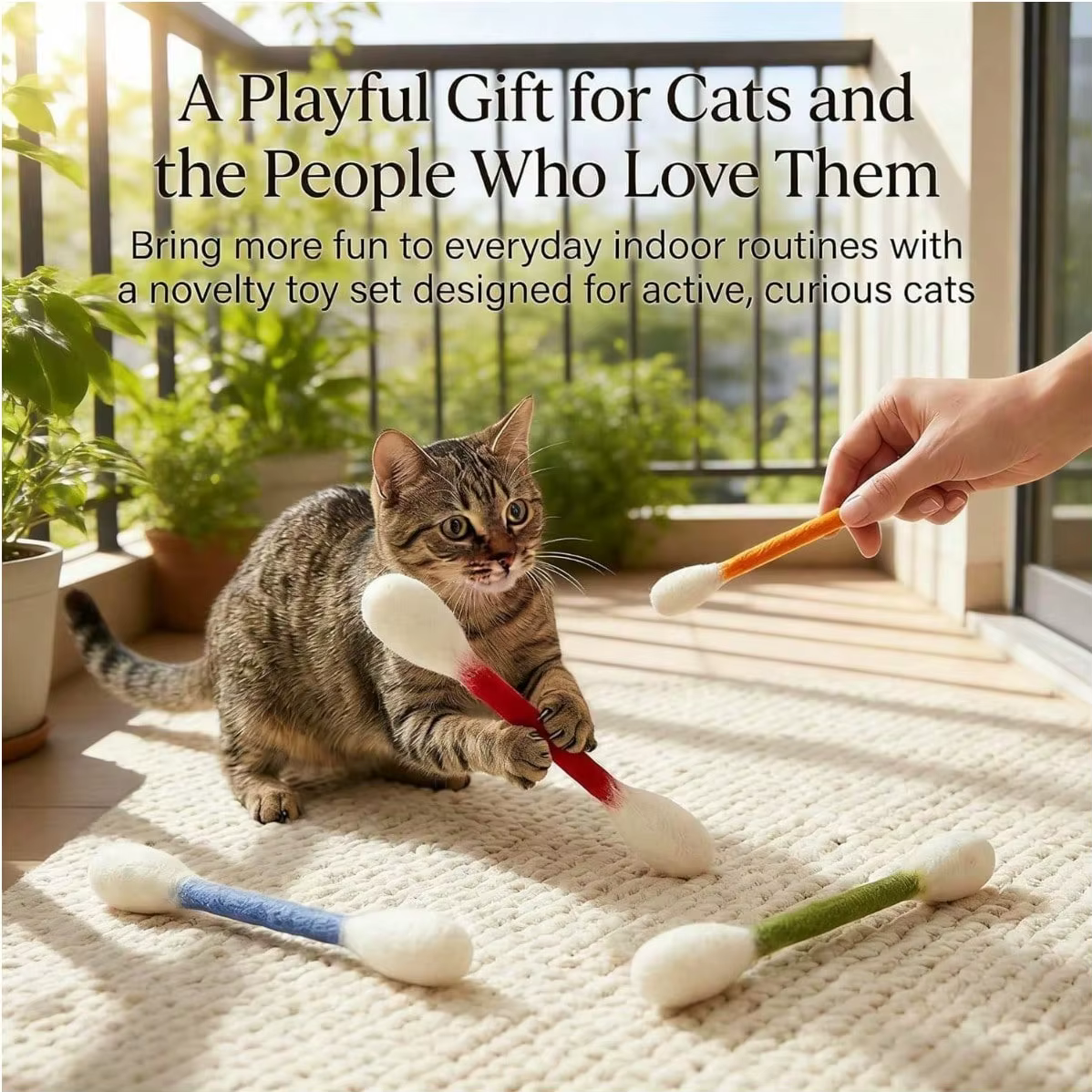 Varitas interactivas extra grandes para gatos – Set de autojuego - imagen 3