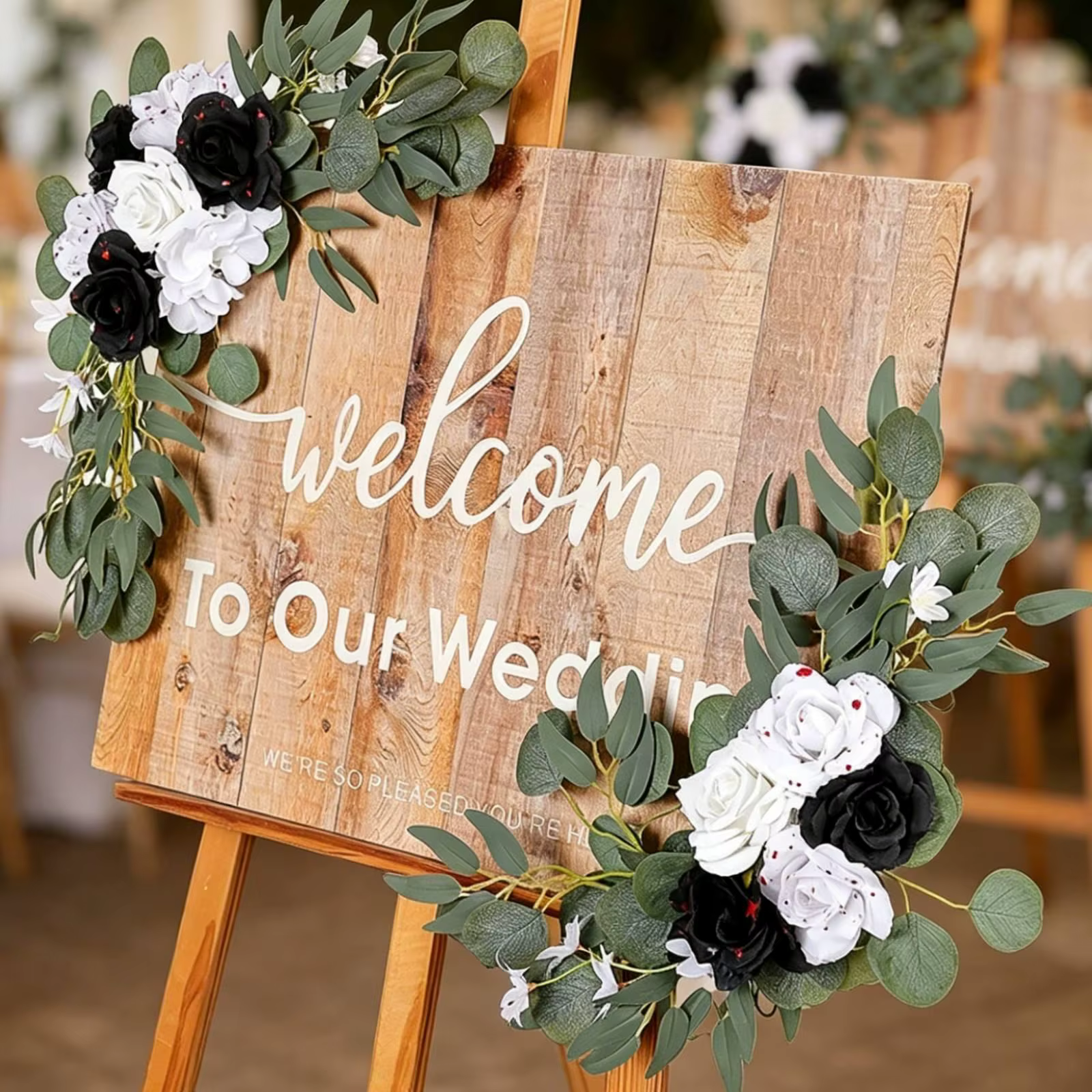 Guirnalda floral moderna para arco nupcial, decoración de fondo
