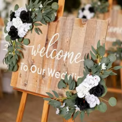 Guirnalda floral moderna para arco nupcial, decoración de fondo