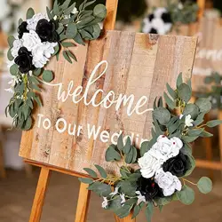 Guirnalda floral moderna para arco nupcial, decoración de fondo