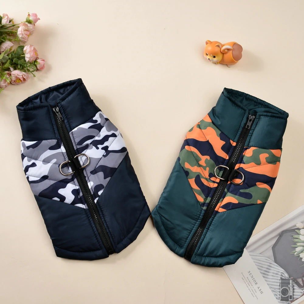 Chaqueta impermeable invierno camuflaje para perros Chihuahua Bulldog - imagen 3