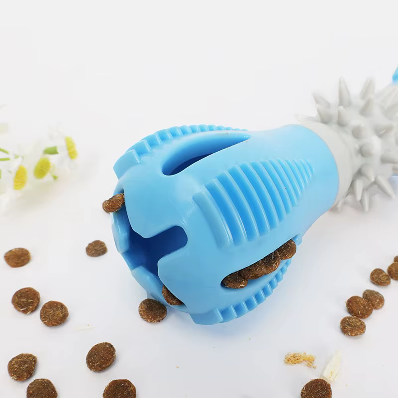 Juguete duradero para perros con mancuerna: comida lenta interactiva