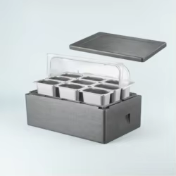 Caja Aislada para Alimentos con Bandejas - Contenedor para Catering y Buffets