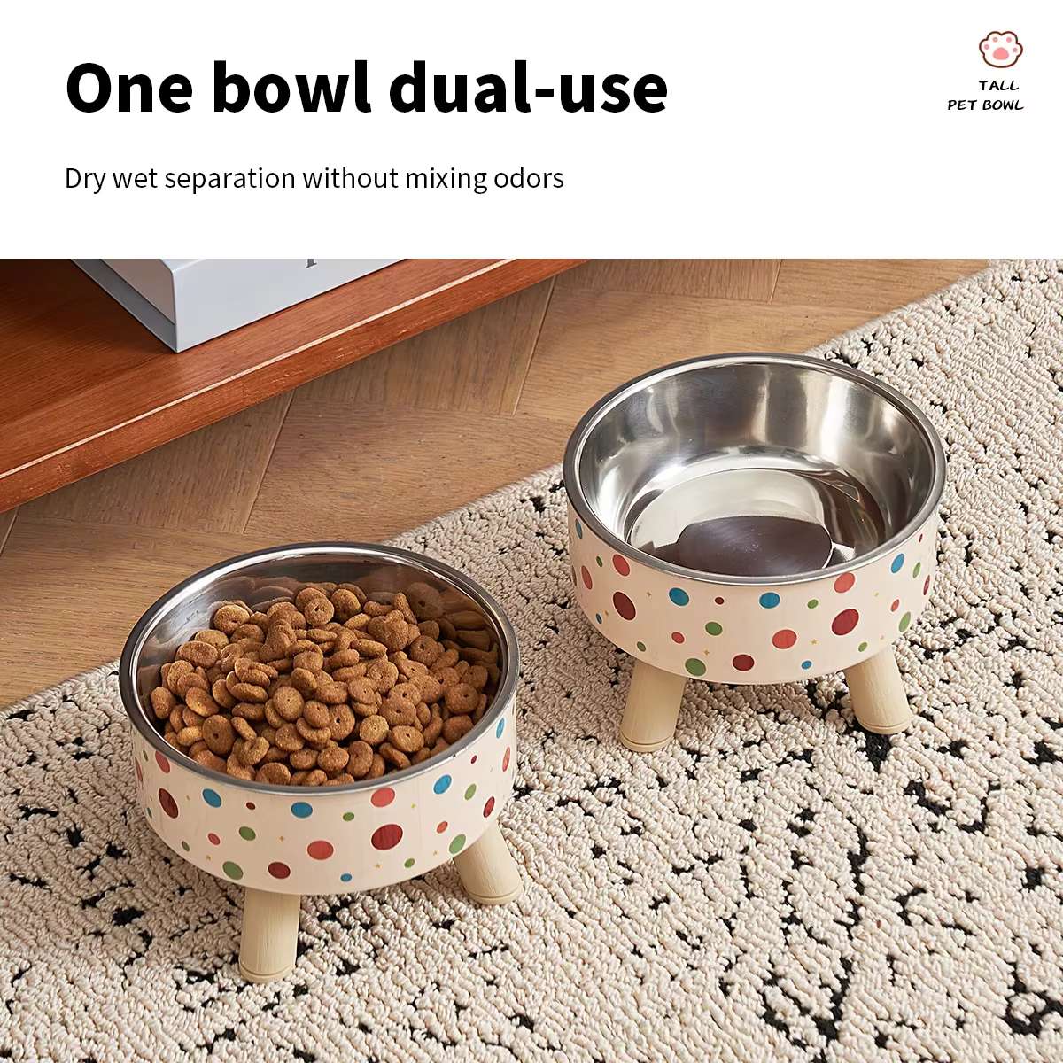Tazón elevado para gatos con cuenco antiasfixia, fácil limpieza - imagen 4