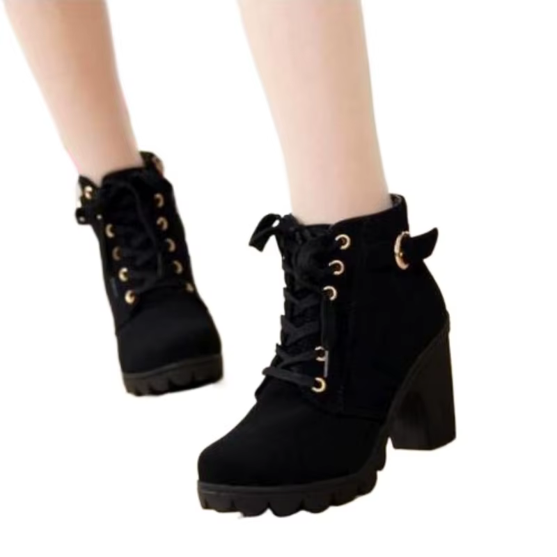 Botas de plataforma con tacón alto y hebilla para mujer - imagen 2