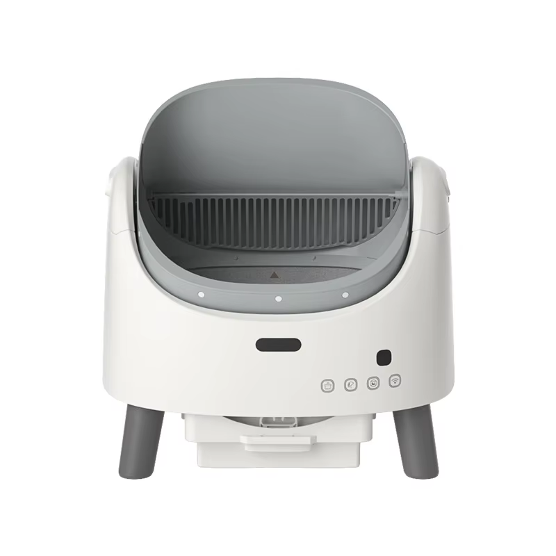 Arenero automático para gatos con tapa abierta anti-salpicaduras