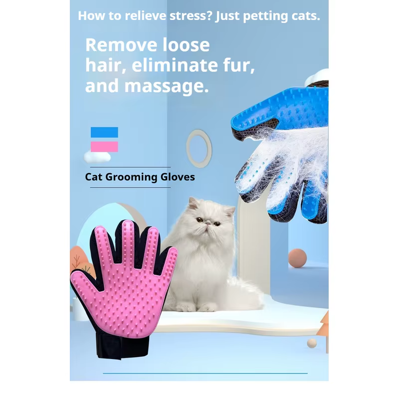 Guante de goma quitapelos para perros y gatos con masaje - imagen 3