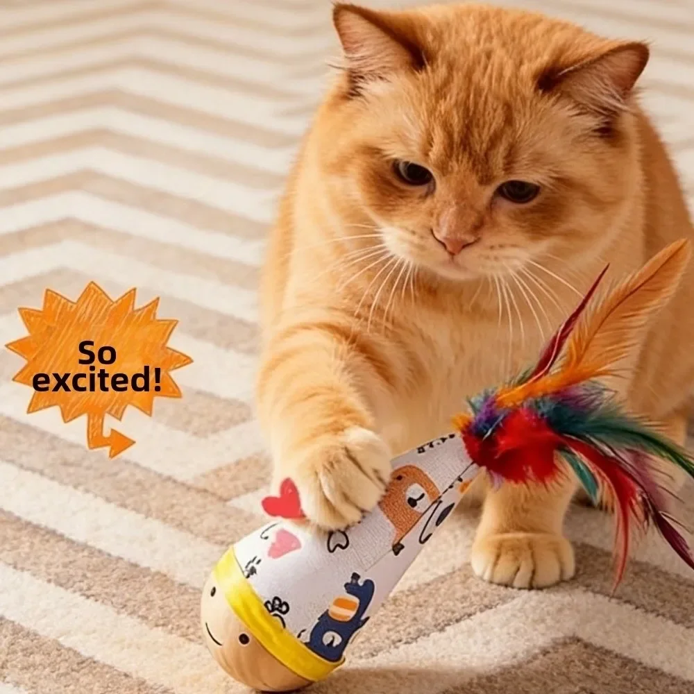 Juguete interactivo para gatos con plumas y movimiento giratorio - imagen 5