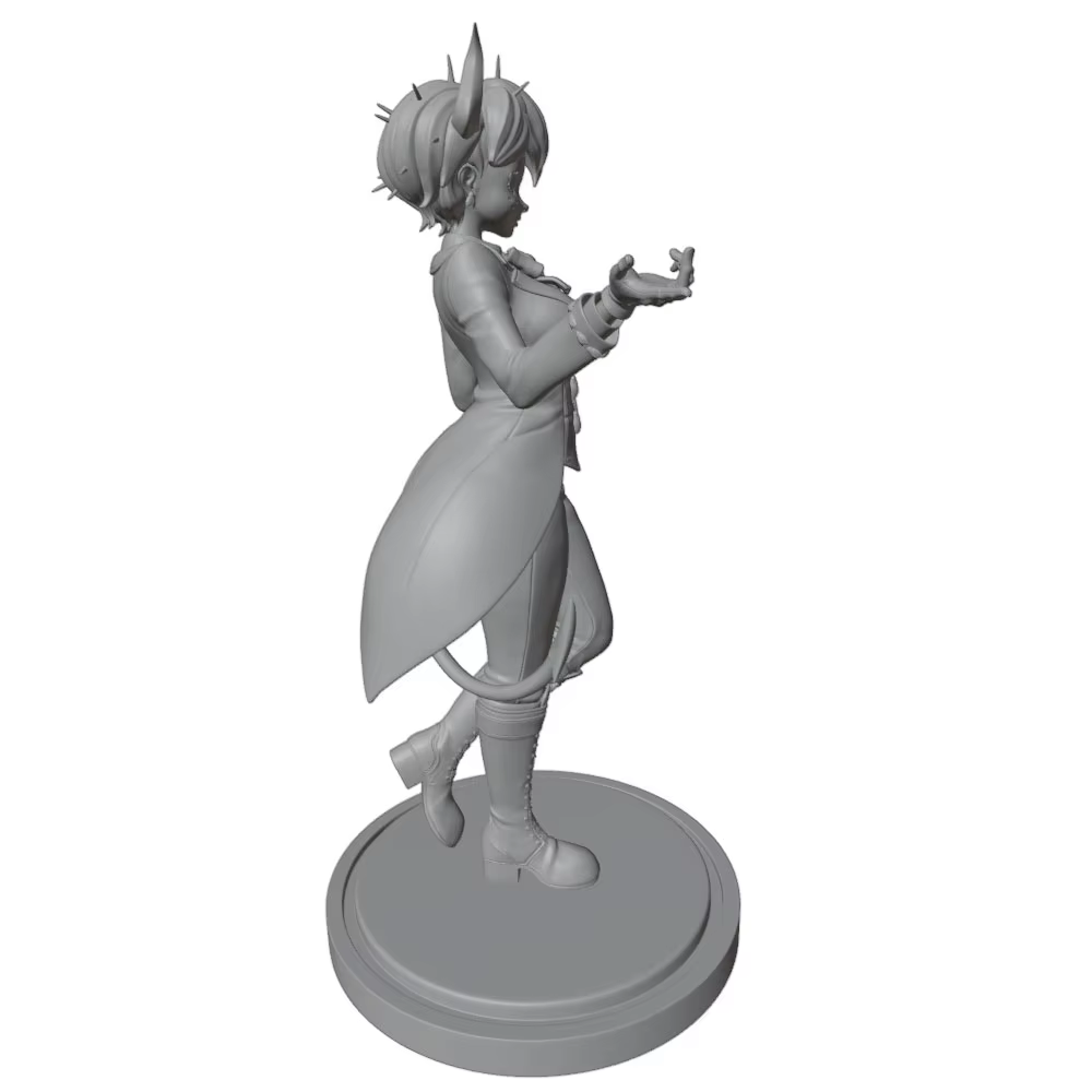 Figura de anime impresa en 3D sin montar y sin pintar, gris - imagen 3