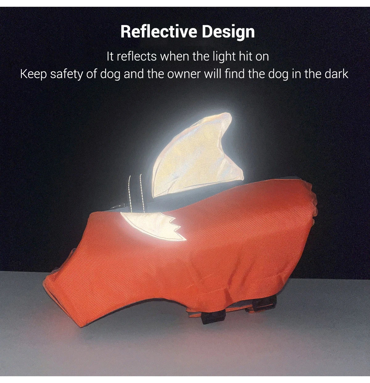 Chaleco salvavidas reflectante para perros Shark Dog con asa de rescate - imagen 5