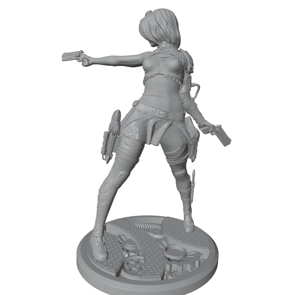 Figura modelo 3D de resina femenina gris DIY sin montar - imagen 4
