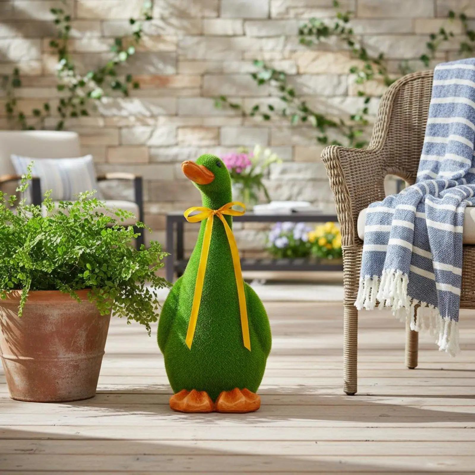 Estatua de Pato de Resina para Jardín – Decoración de Estanque y Balcón - imagen 4