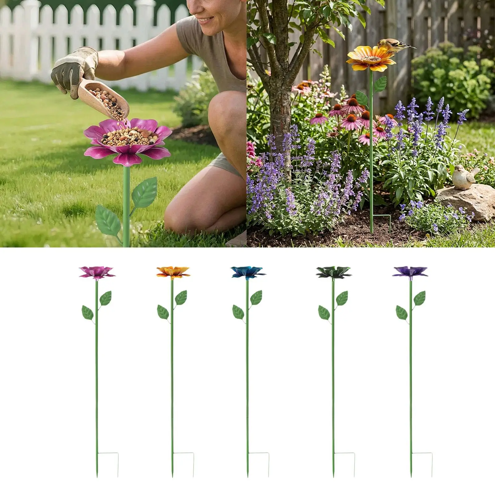 Comedero para pájaros Kesoto con estaca para jardín
