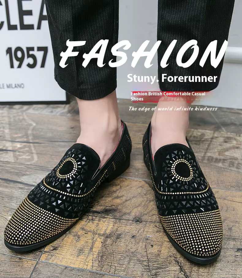 Zapatos casuales de cuero con punta para hombre