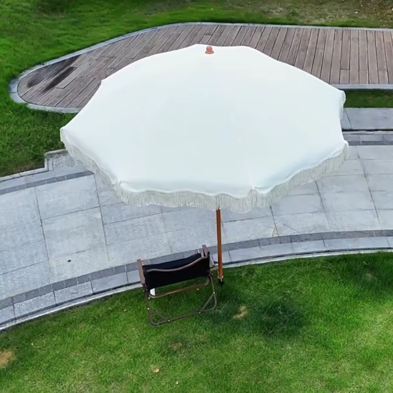 Sombrilla playa vintage impermeable con inclinación ajustable para jardín y piscina - imagen 2