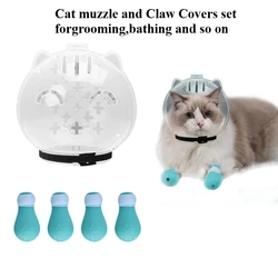 Gorro transpirable antillamidas para gatos con cubre-patas de silicona