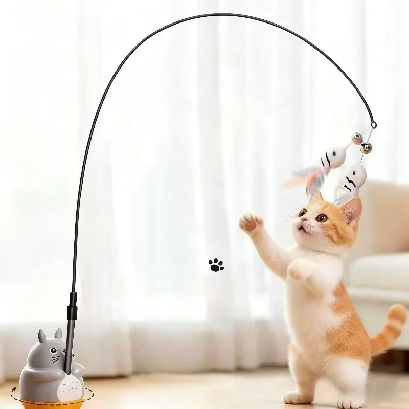 Varita automática para gatos con cable flexible de acero, juguete - imagen 5