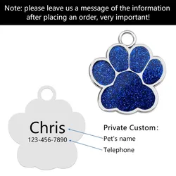 Colgante medalla identificativa con huella para perros y gatos
