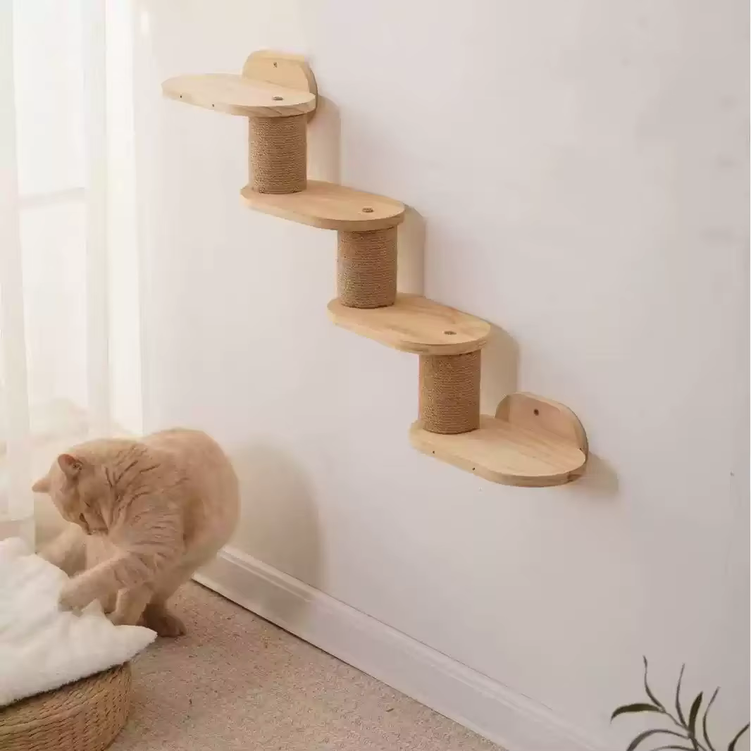 Rascador de pared para gatos con escalera, nido y plataformas - imagen 4