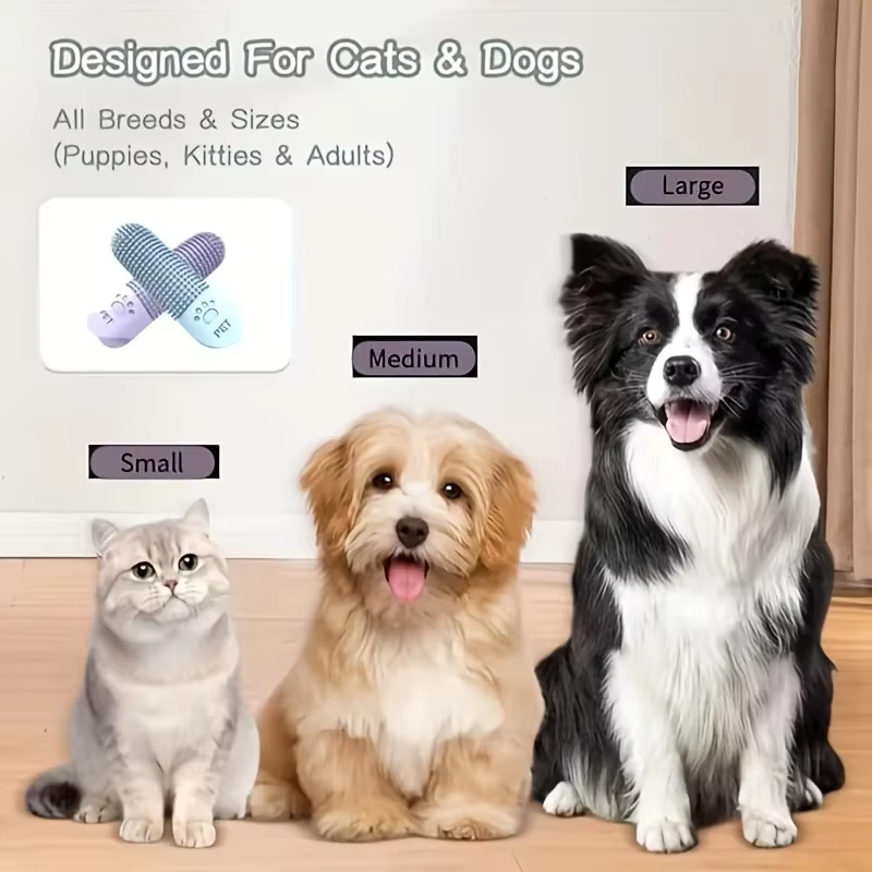 Cepillo dental de silicona 360° para perros y gatos – diseño - imagen 2