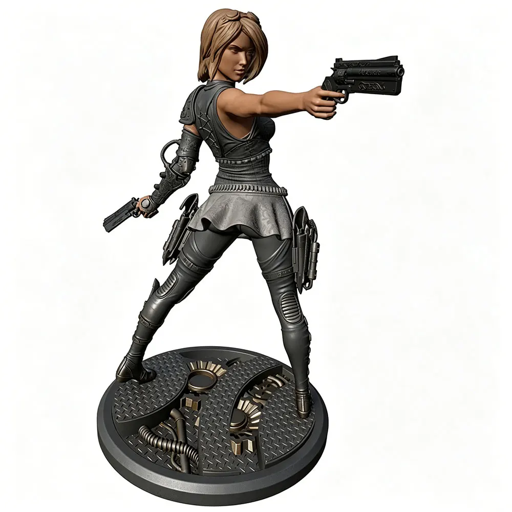 Figura modelo 3D de resina femenina gris DIY sin montar - imagen 2