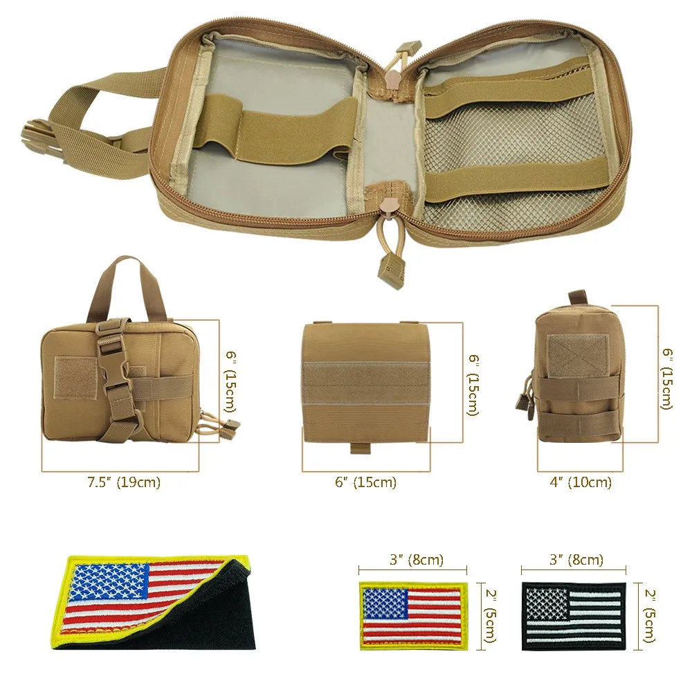 Bolsas laterales desmontables para arnés táctico de perro con parches - imagen 3