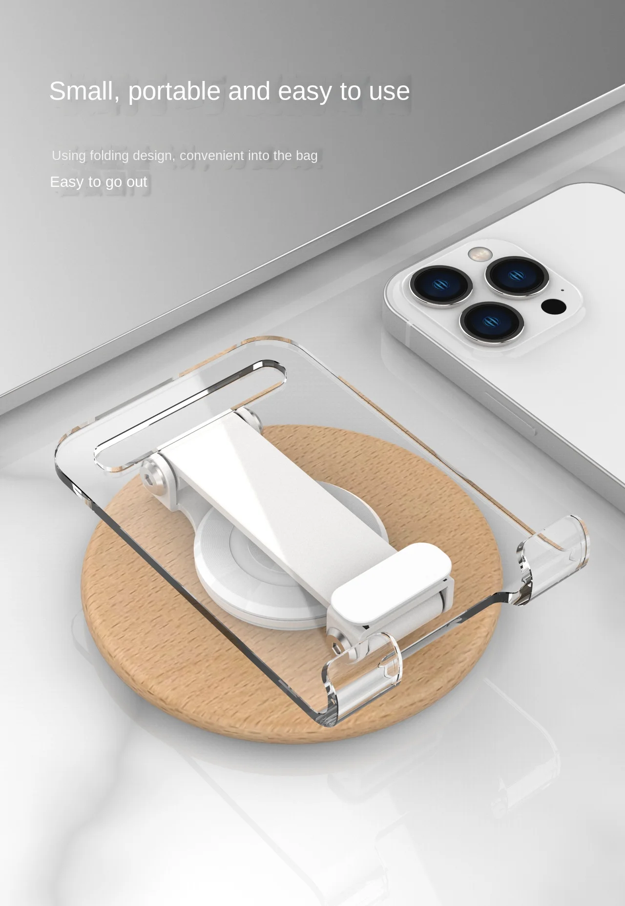 Soporte sosteniendo una tablet de 12,9 pulgadas