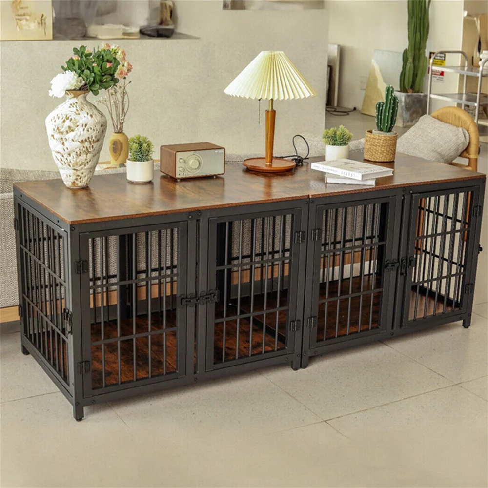 Jaula ultra resistente para perros con divisor extraíble y 4 puertas - imagen 3