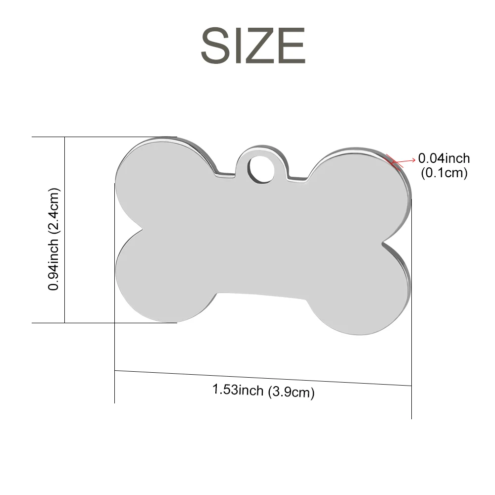 Placa de identificación personalizada para perros ESA, hueso de acero - imagen 3