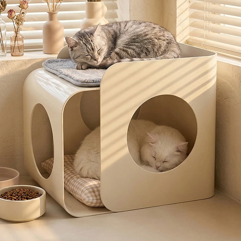 Casa de lujo para gatos con diseño de nido escondido
