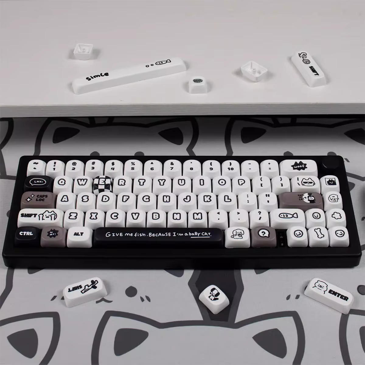 Teclas para teclado mecánico con diseño de gatos y perros - imagen 3