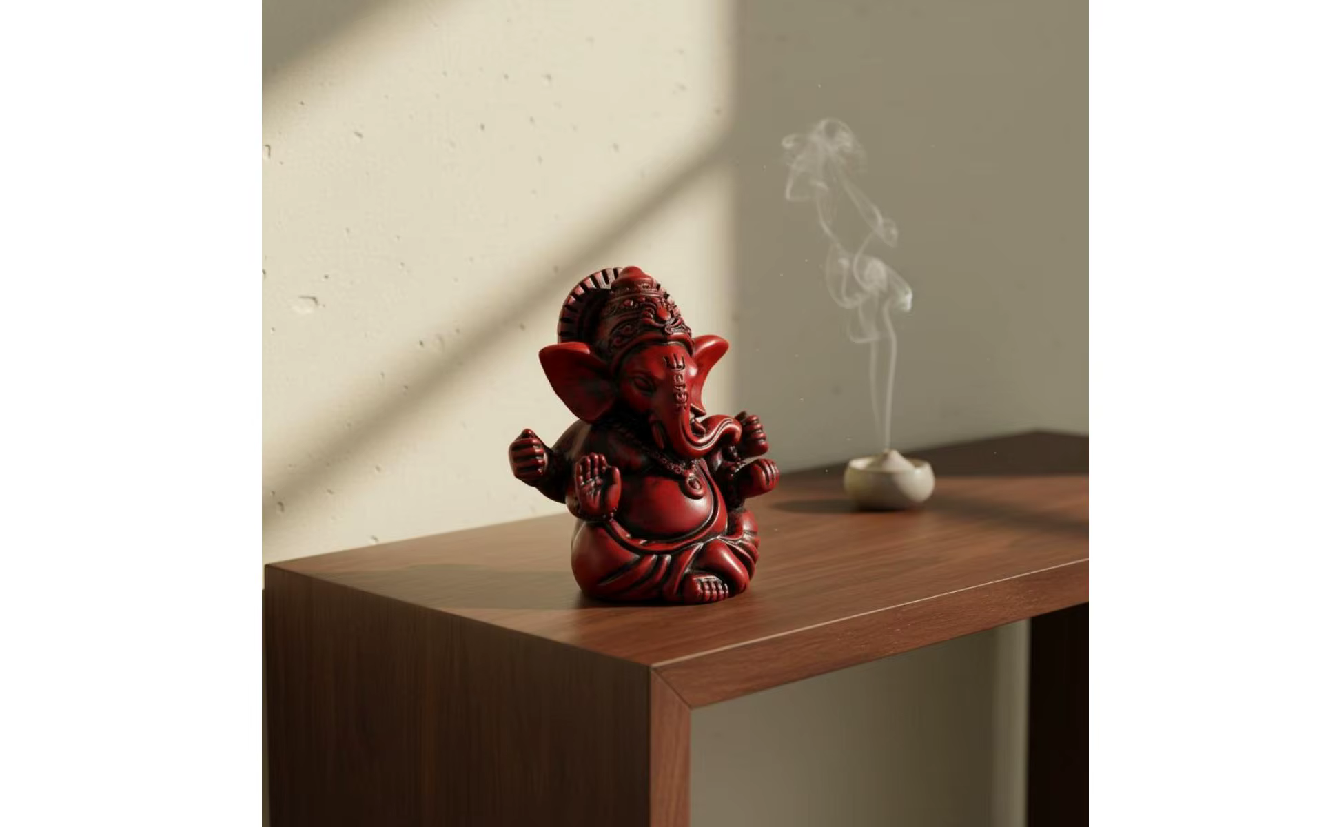 Estatua de Ganpati en tono marrón intenso