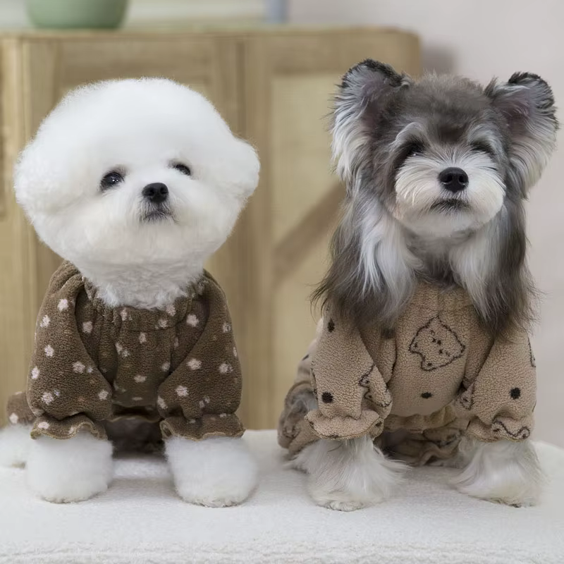 Pijama de forro polar para gatos y perros – Mono térmico de invierno con mangas - imagen 2