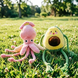 Juguete interactivo para gatos y perros: pulpo aguacate con sonido