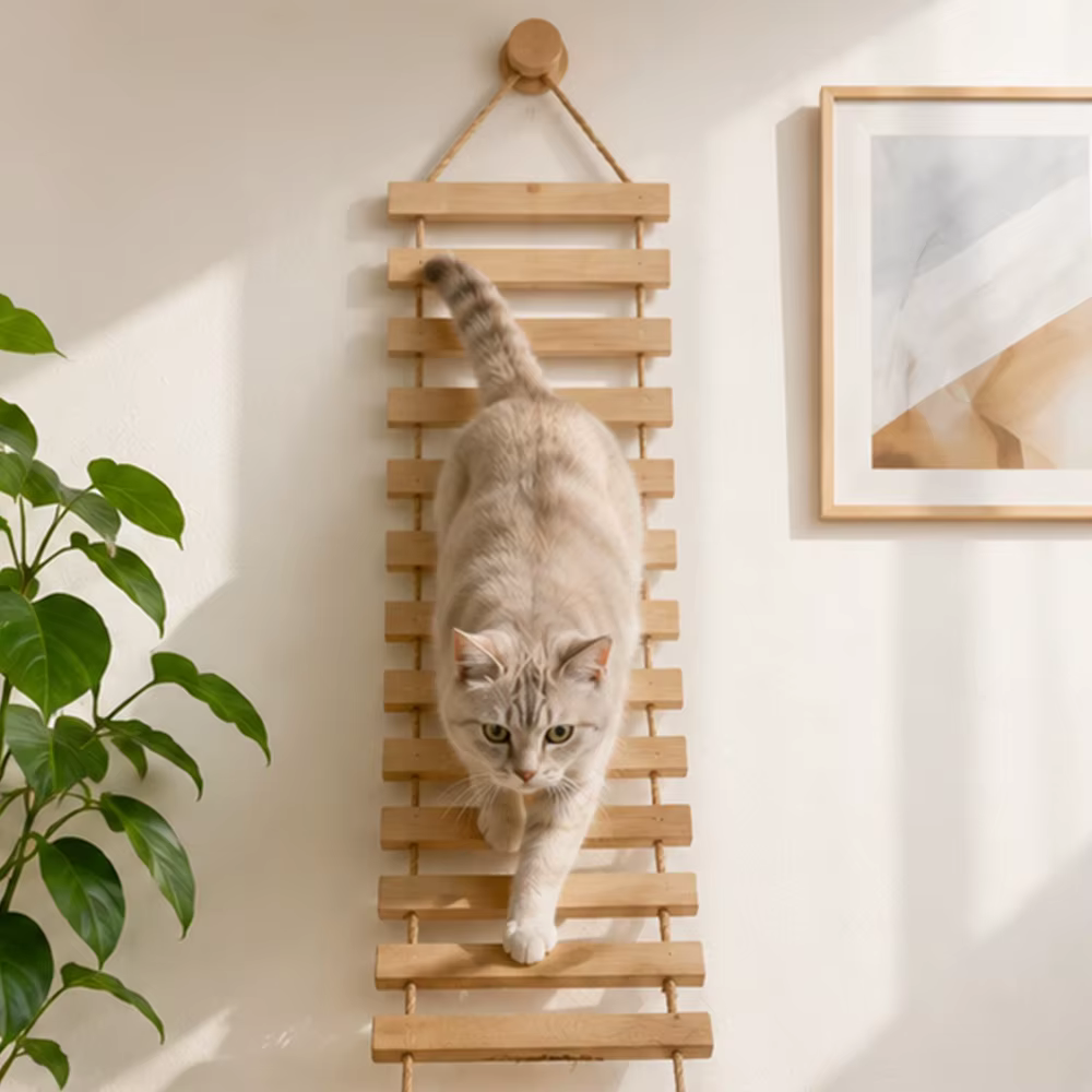 Rascador de Pared para Gatos – Escalador de Cuerda y Puente con Sisal - imagen 4